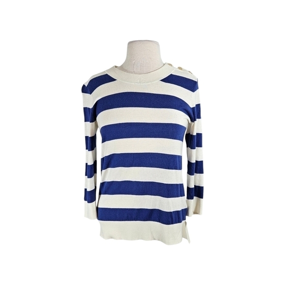 Kate Spade Blue & White Stripe Sweater - Picture 1 of 6
